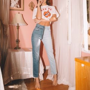 Revice denim jeans//“yin yang crop”